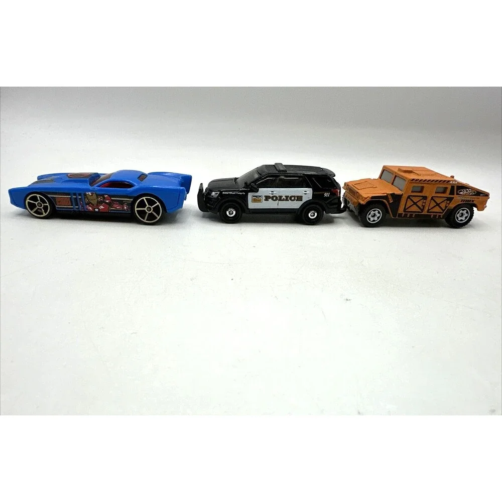 Lot of 3 Hot Wheels Diecast Humvee,Police SUV, Iron Man Gov'ner Made In Thailand